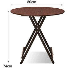 MVUYO Folding Table，Patio Round Folding Bistro Table,Outdoor Portable Dining Table, Wooden Footing Frame(E)