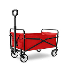 Folding Wagon, Garden Trolley Capacity 60 Kg, Portable Garden Cart with 4 Wheels, for Transport Garden Tools, Pets, Travel, Camping, Concerts, Beaches