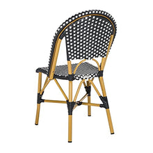 Safavieh Home Collection Hooper Indoor-Outdoor Stacking Side Chairs | Black, White Light Brown | Set of 2