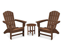 TREX Outdoor Furniture Yacht Club 3-Piece Adirondack Chair Set with Side Table Brown