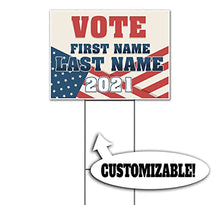 Vote 2021 Name Customizable (18" x 24") Yard Sign, Quantity Discounts, Multi-Packs, Includes Metal Step Stake, Bandit, New, Advertising, USA