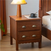 SONGCHAO Night Stand Vintage Cherry Wood Bedside Table with Drawer Side Table Outdoor Small Side Table Home Beverage Table Living Room Tables