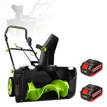 KUSOLE Cordless Snow Shovel, 20V*2 Battery Powered Snow Shovel, Hand-Push Electric Snow Shovel with Adjustable Handle and Steering Wheel, Perfect for patios, patios 2batteries
