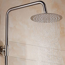 GVBNOTT N/A Outdoor Shower Fixture, Triple Function Brushed Nickel System, Wall Mounted Sus304 Stainless Steel Faucet Set with Hand Spray, 8" Rain Head,B，A
