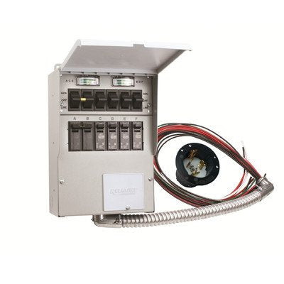 A506A Pro/Tran2 50-Amp 6-Circuit 2 Manual Transfer Switch with Optional Power Inlet