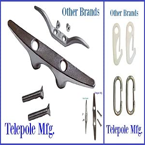 Telepole Manufacturing Inc 7000-T8 Aluminum 23' Sectional Flagpole with Accessories Silver