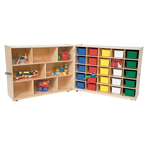 Wood Designs Tray and Shelf Folding Storage with 25 Assorted Trays