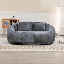 NDPQN Chenille Bean Bag Sofa High Back Lounger Grey