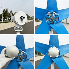 ZHOZHUT 12V / 24V / 48V Wind Power Generator 800W / 1000W / 1200W Home Wind Turbine Generator Kit with MPPT Controller and 5 Blue Blades, Low Noise and High Efficiency for Roofs, Streets,800w,12V