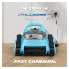 Cordless Robot Pool Vacuum Cleaner 180W Suction Inground Pools Automatic Debris Removal Wall Climbing Self-Parking Intelligent