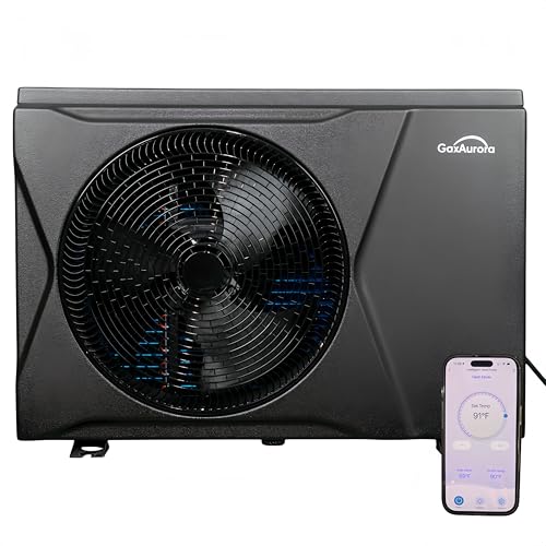 35,000 BTU Inverter Pool Heat Pump, 115V Plug & Play Pool Heater, WiFi App Control, Titanium Heat Exchanger, Ultra Quiet, Heating & Cooling for Above-Ground & Small Inground Pools up to 9,000 Gallons
