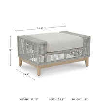 Signature Design by Ashley Large Wicker Outdoor Patio Ottoman, Gray