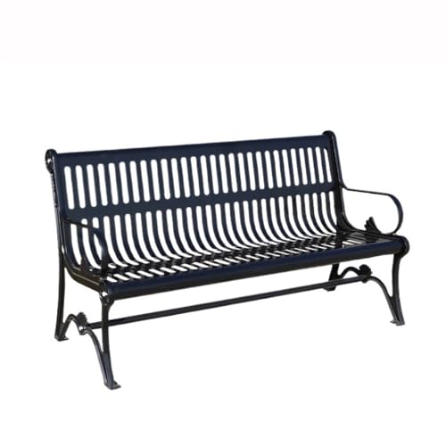 Ronghw0607 Garden Bench Black Leisure Backrest Outdoor Bench Multiperson Park Bench 1.5/1.8 Meters Park Patio Seat(Medium)