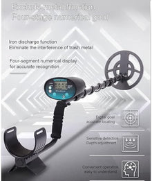Portable Metal Detector for Adults & Kids – LCD Screen, Adjustable Underground Gold Finder with Waterproof Coil(Type B)