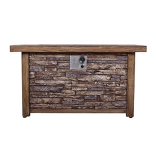 Best Choice Product 50,000 BTU Rectangle Fire Pit Table, Faux Woodgrain Top and Faux Stone Texture Base Propane Gas Fire Table for Outdoor
