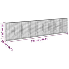 vidaXL Gabion Basket with Cover 354.3"x19.7"x78.7" Galvanized Iron