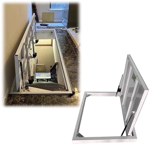 WAHHWF Cellar Storage Room Staircase Door, Heavy Duty Recessed Crawl Space Floor Access Doors for Tile/Marble/Wood Flooring, Customisable Concealed Covers(48x20 inch)