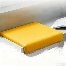 RENLXFI Yellow Waterproof Bench Cushion w/Anti-Slip Bottom & Leather Cover for Patio Furniture, Garden Library Stadium Sponge Seat Pad for Reading Playing(5 Pack,27x27in/68.6x68.6cm)