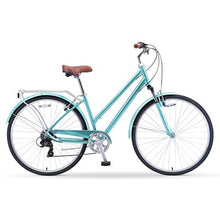 sixthreezero Pave n' Trail Women's 7-Speed Committed Rider Hybrid Bike Teal w/ Brown Seat/Grips