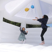 awesmflate 13FT White Inflatable Bounce House with Canopy 100% PVC Commercial for Kids & Adults with 1100W Air Blower