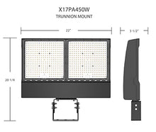 RAB X17PA450NT/PCT Power-Adjustable (250W/350W/400W), high-Output LED floodlight, twistlock photocell, Trunnion Mount (4000K)