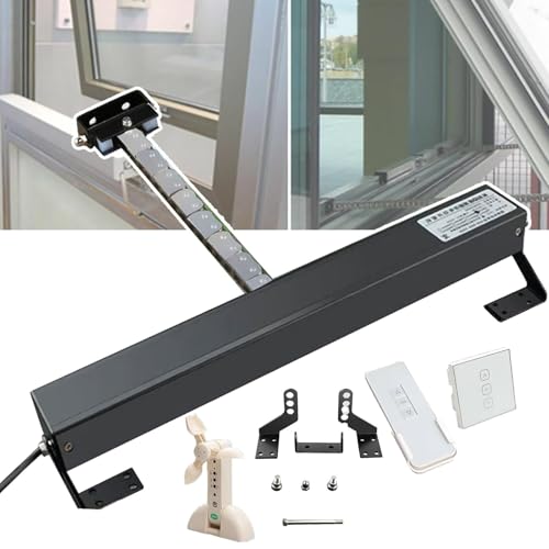 ZIJINGM Chain Window Opener, Electric Window Opener Actuator (24V), Stroke 300mm-700mm, with Remote Control, no-Load Speed: 10mm/s, Suitable for Skylight Greenhouse(C,700mm)