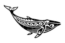 Tribal Humpback Whale Porcelain Swimming Pool Mosaic (36" x 16", Black)
