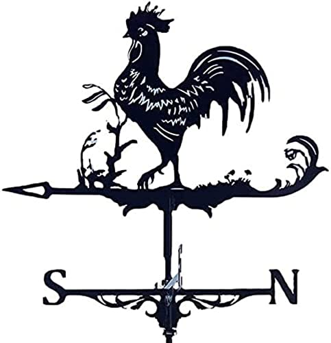 SkiPdr Weathervane,Weathervane Metal for Roof Garden Yard Weathervane, Wind Vane, Rooster Pattern Wind Direction Tool Roof Mount Ornamenttion Outdoor Farmhouse Yard