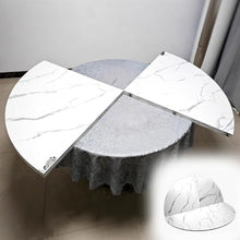 Innovz Portable Foldable Round Table Top Modern, White Marble Wooden Family Dinner Top Storable, Card Table/Kitchen Table/Coffee Table Utility Furniture Desk Top(180cm(71inch))