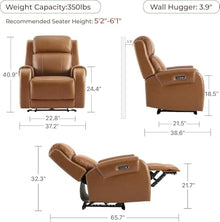UOPYNE Power Wall Hugger Recliner with Massage, Adjustable Headrest