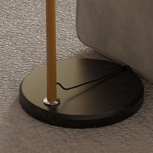 ZHONGCHENGWU Floor Lamp Marble & Wood LED Arc Floor Lamp with Nightstand for Bedroom Living Room(Large)