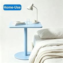 Yopappol Sky Blue Waterproof Square Pedestal Outdoor Table, Sturdy Single Column Bistro Table for Garden Backyard Patio Tea Time, Easy Assembly, Space Saving(48x48x72cm)