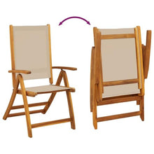 Xolmizyn Set of 8 Folding Garden Chairs, Solid Acacia Wood Outdoor Dining Chairs with Adjustable Backrests, Foldable Patio Seating for Balcony and Terrace