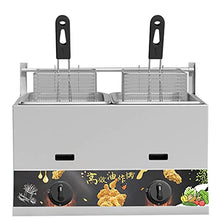 Dntum Home & Commercial Gas Fryer, 11L/23L Large Capacity Gas Fryer, Adjustable Firepower, with Baskets and Lid, Stainless Steel LPG Fryer, Removable and Washable