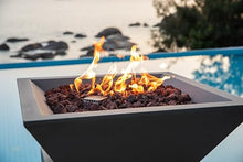 AMS 27" Square Concrete Natural Gas Fire Pit Table (Light Gray, Table only)