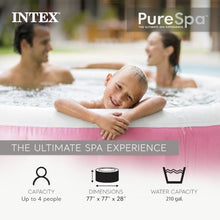 INTEX PureSpa 4 Person Inflatable Hot Tub with Energy-Efficient Spa Cover