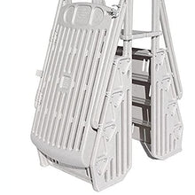 Vinyl Works GE Deluxe Adjustable A Frame Above Ground Pool Ladder w/Gate, White