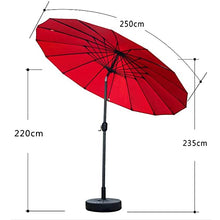 JHNKOJ Outdoor 2.5M Shanghai Parasol,Outdoor Garden Furniture Accessories, Round Sunscreen Canopy Umbrella, Portable Beach Umbrella,Burgundy
