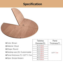 HAIXHX Brown 47.2-94.5 in Foldable Round Table Top Extender, Large Universal Circle Wooden Table Top, Replace Table Top, No Legs, Home or Commercial Use, Easy to Store(Diameter 78.7"/200cm)