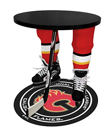 Team Tables Calgary Hockey Table Black Table Top with Puck Mat