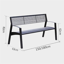 Park Patio Seat Garden Benches Park Chairs with Armrest, Durable Steel Frame Terrace Bench with Round Tube Backrest and Seats, Modern Leisure Chairs Garden Furniture Furniture
