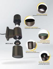 COLOER Brass Outdoor Wall Sconce 10 Pack with 5W LED Bulb Bronze