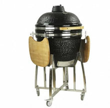 JOSOGO 23.5 Inch Ceramic BBQ Smoker Grill, Home & Commercial Smoker Oven, Indoor Outdoor High Temp Barbecue(Black)