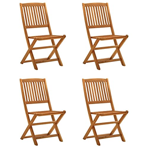LHOONBB Furniture-Sets-Folding Garden s 4 pcs Solid Eucalyptus Wood