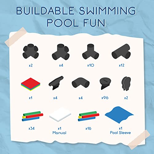 Funphix Buildable Plastic Kiddie Pool for Kids Ages 8-12