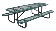 Vestil PT-MX-3096-GN Steel Picnic Table Expanded Metal Rectangle Top 30 in. x 96 in. Green