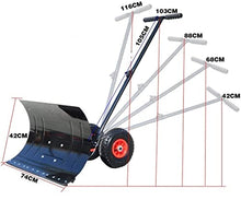 Efficient Snow Shovel with Wheels Heavy Duty Snow Shovel with Wheels Adjustable Height Multi-Angle Efficient Rolling Snow Plow for Snow Removal for Cleaning Lanes Roads Sidewalks