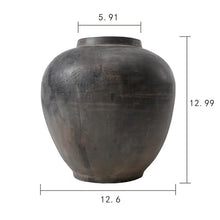 Artissance Earthy Gray Large Pottery Apple-Shaped Pot, 12.6 Inch Tall