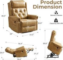 UOPYNE Oversized Power Lift Recliner with Massage Heat for Elderly