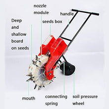 DLYZAYE Portable Manual Seeder Spreaders, Hand-Push Roller Seeder with 8 Seed Plates, Double Cylinder Seeding Planter & Fertilizer Applicator for Corn Soybean Peanut Cotton,6 Mouths
